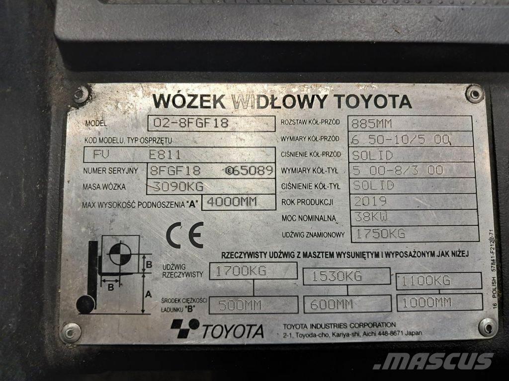 Toyota 02-8FGF18 Plinski viličarji