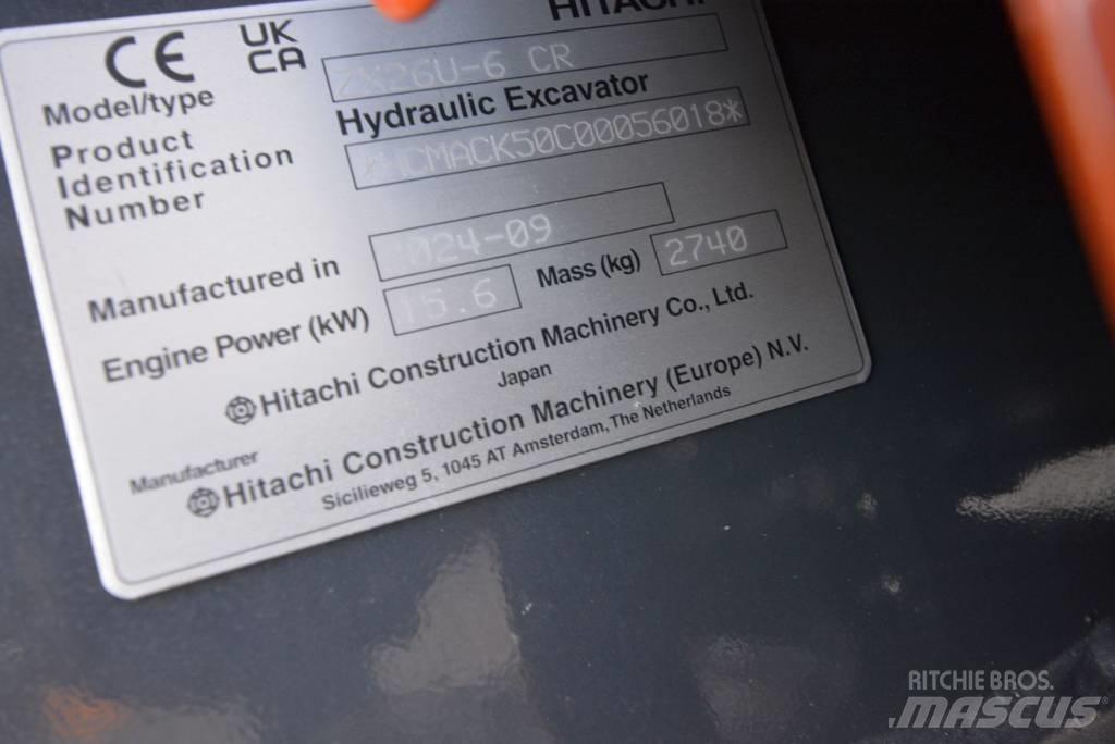 Hitachi ZX 26 U-6 Mini bagri <7t