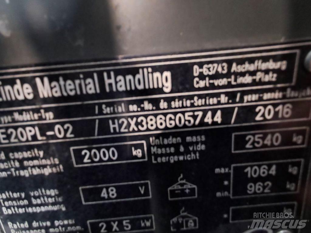 Linde E20PL-02 Električni viličarji