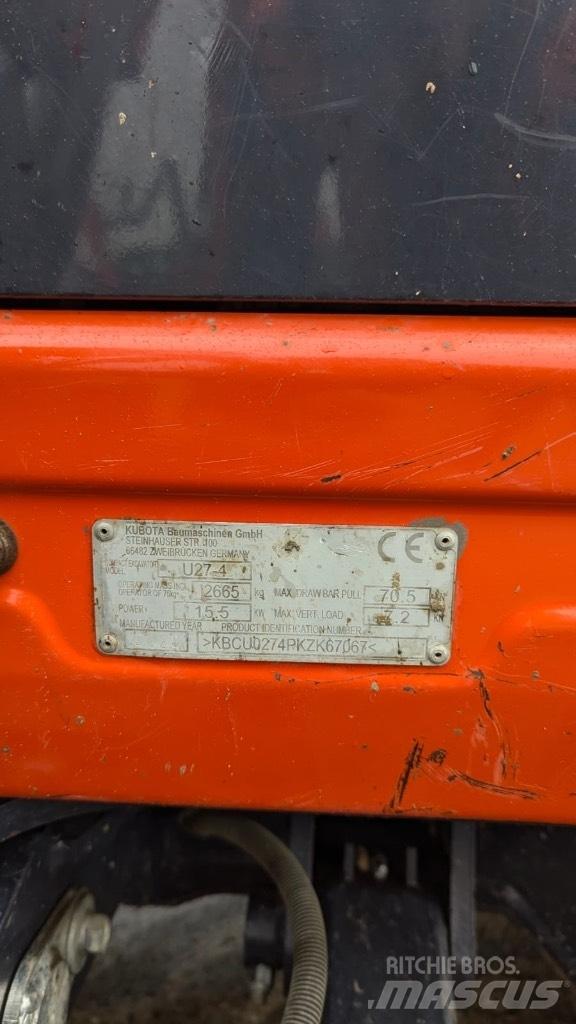 Kubota U 27-4 Mini bagri <7t