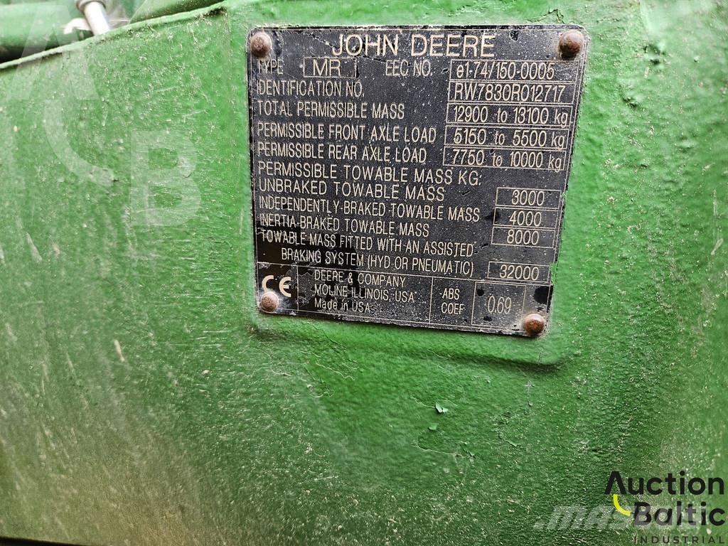 John Deere 7830 Traktorji
