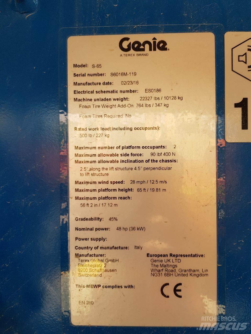 Genie S65 Teleskopske dvižne ploščadi