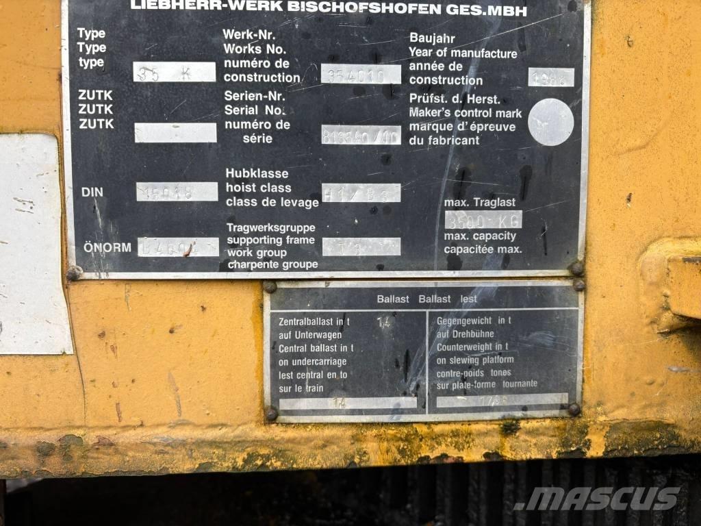 Liebherr 35 K Stolpni žerjavi