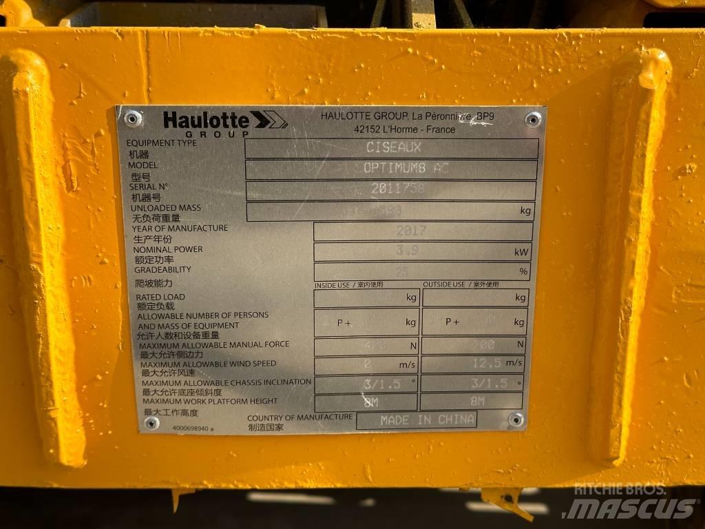 Haulotte OPTIMUM 8 Škarjaste dvižne ploščadi
