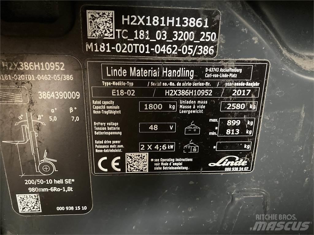 Linde E18 Električni viličarji