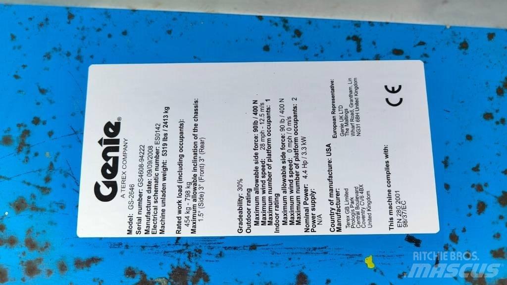 Genie GS 2646 Škarjaste dvižne ploščadi