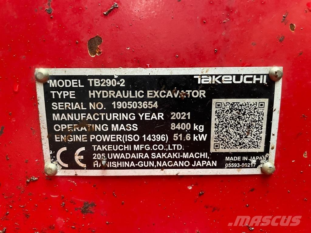 Takeuchi TB 290 Midi bagri 7t – 12t
