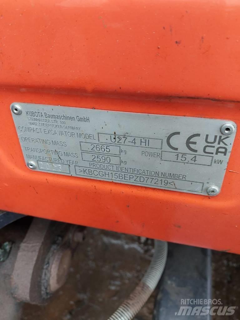 Kubota U 27-4 Mini bagri <7t