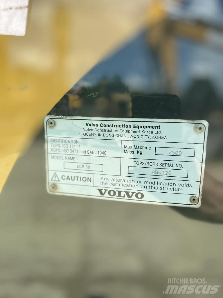 Volvo ECR 58 PLUS Midi bagri 7t – 12t