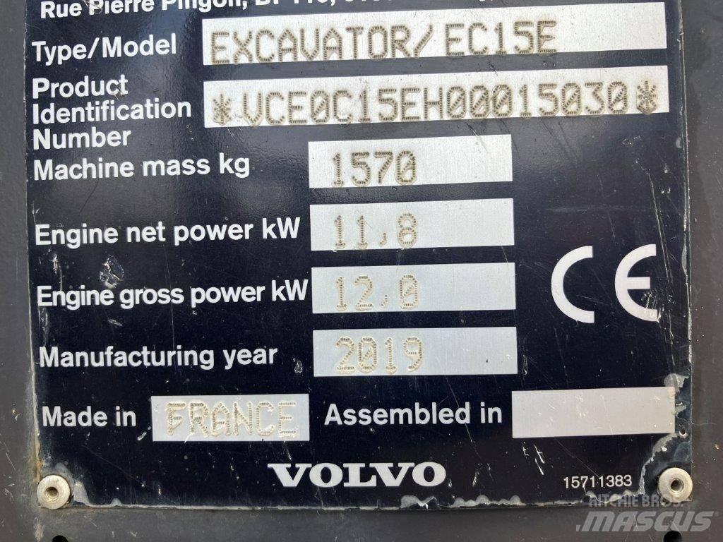 Volvo EC 15 E Mini bagri <7t