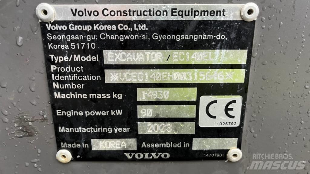Volvo EC140EL Bagri goseničarji