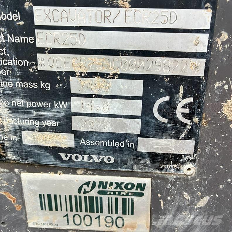 Volvo ECR25D Mini bagri <7t