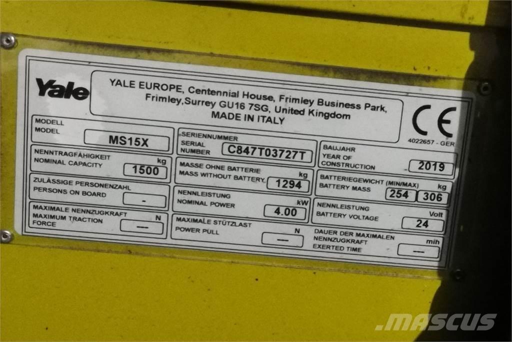 Yale MS15XSL Ročni električni viličar