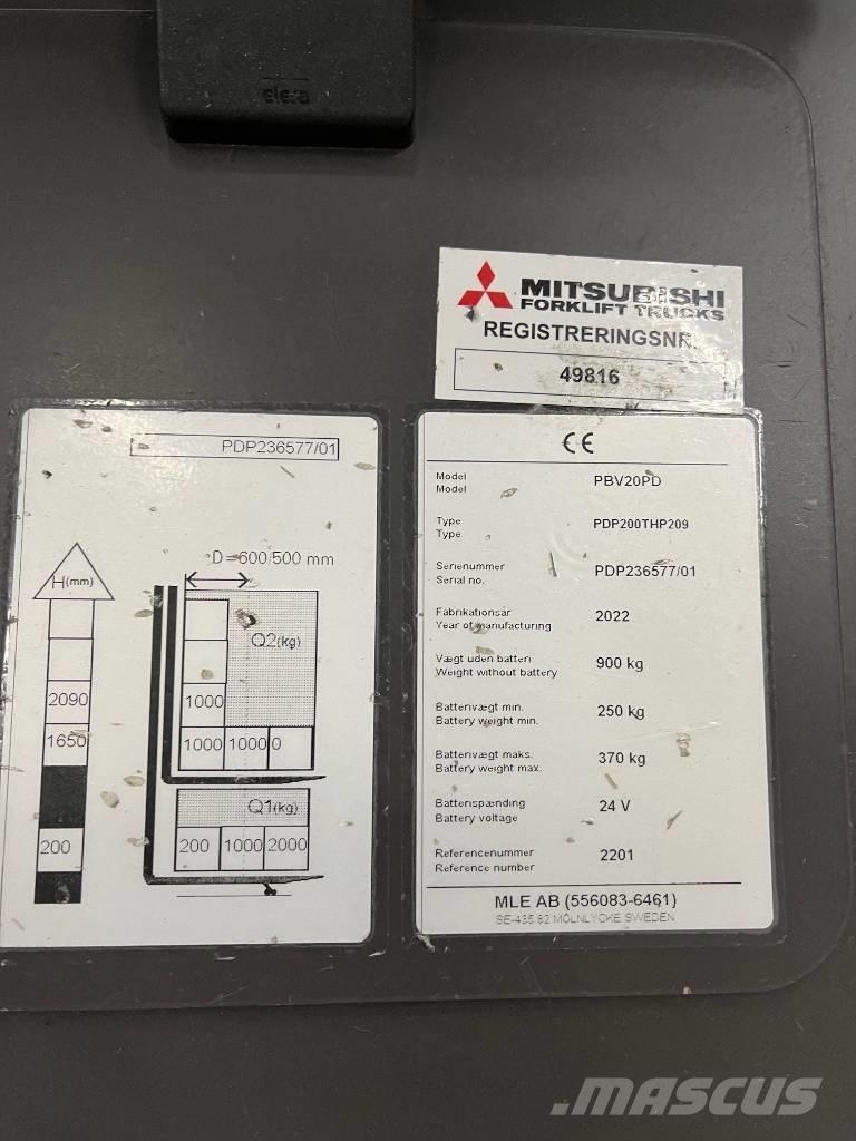 Mitsubishi PBV20PD Ročni električni viličar