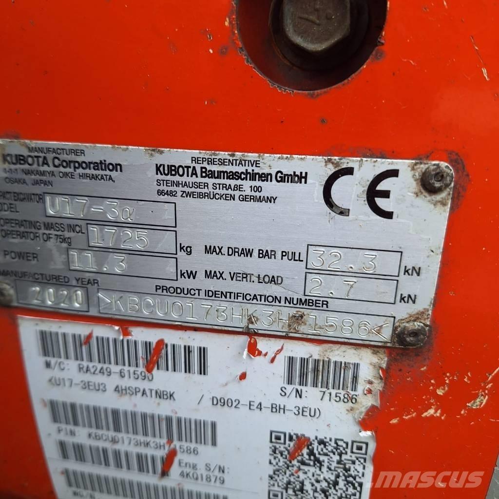 Kubota U 17-3 Mini bagri <7t