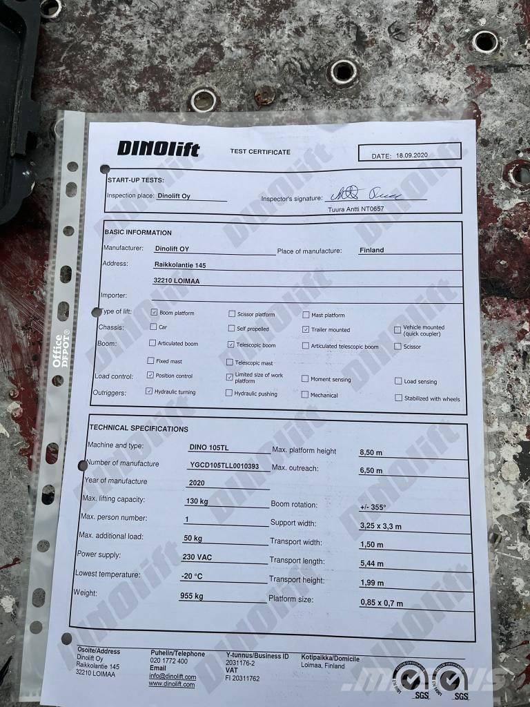 Dino 105TL Vlečne dvižne ploščadi