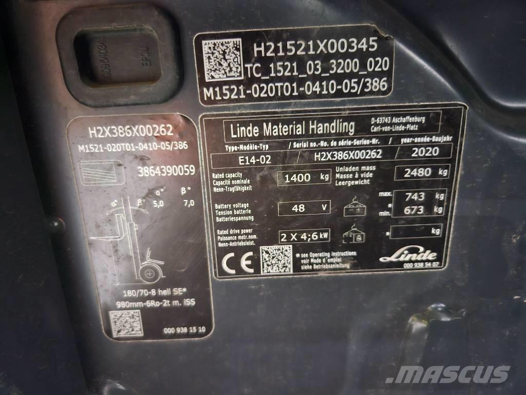 Linde E14 Električni viličarji