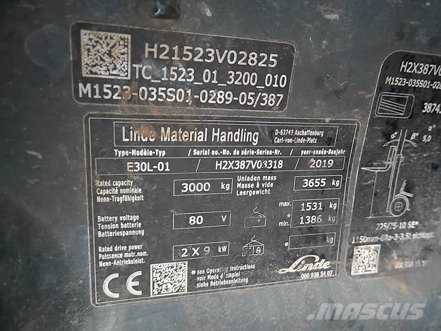 Linde E30L-01 Električni viličarji