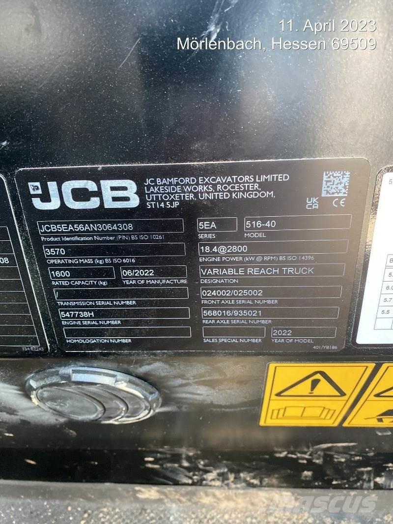 JCB 516-40 Teleskopski viličarji