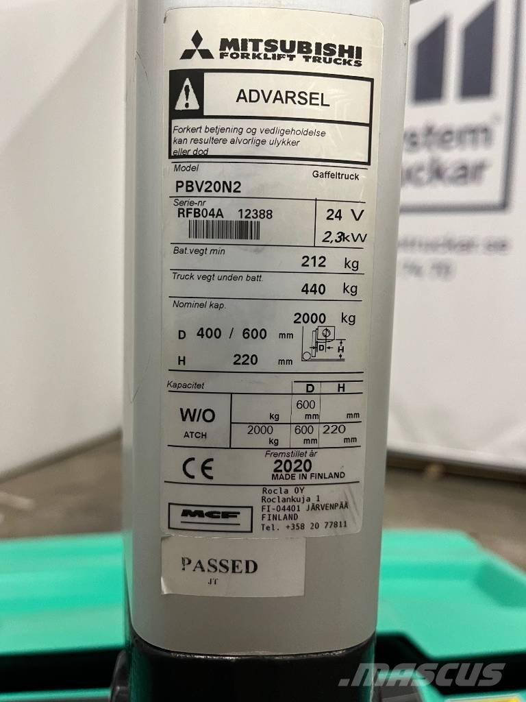 Mitsubishi PBV20N2 Ročni električni viličar