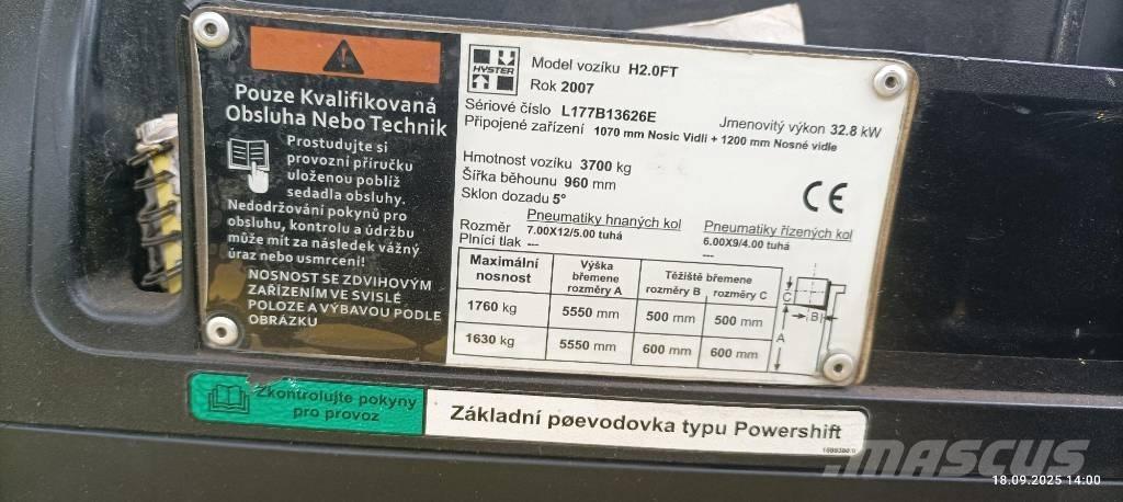 Hyster H2.0FT Plinski viličarji
