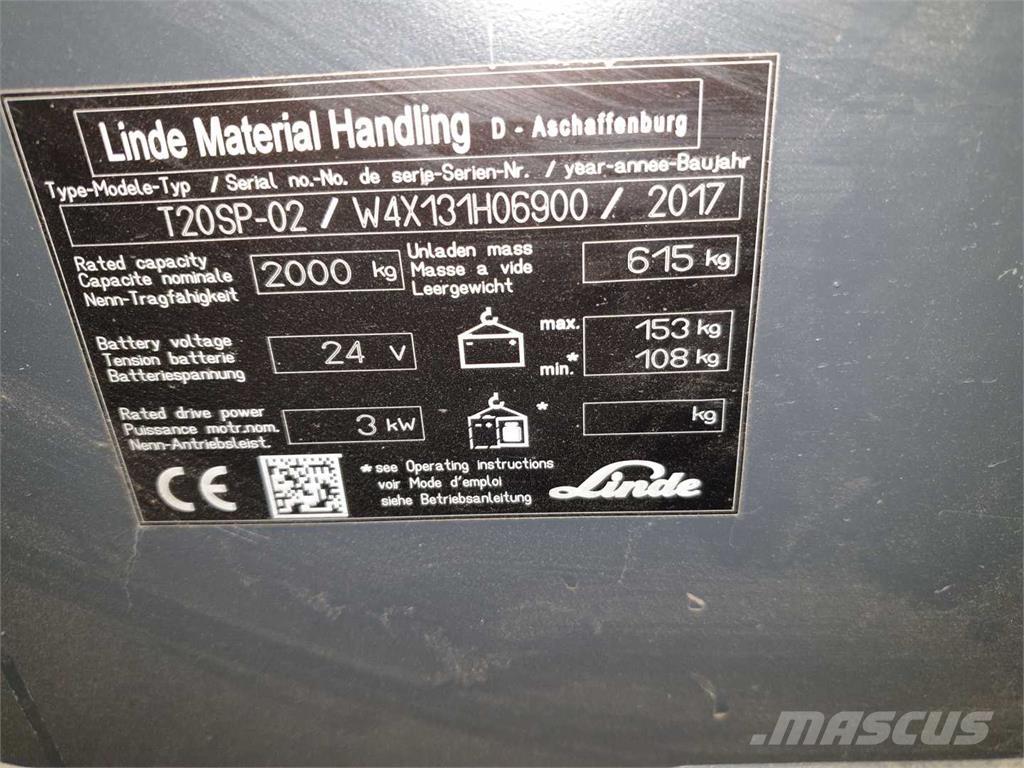 Linde T20SP ION Samopogonski ročni viličarji