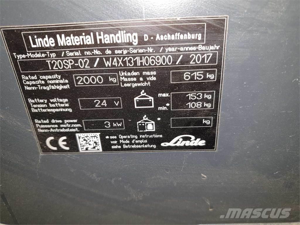 Linde T20SP ION Samopogonski ročni viličarji