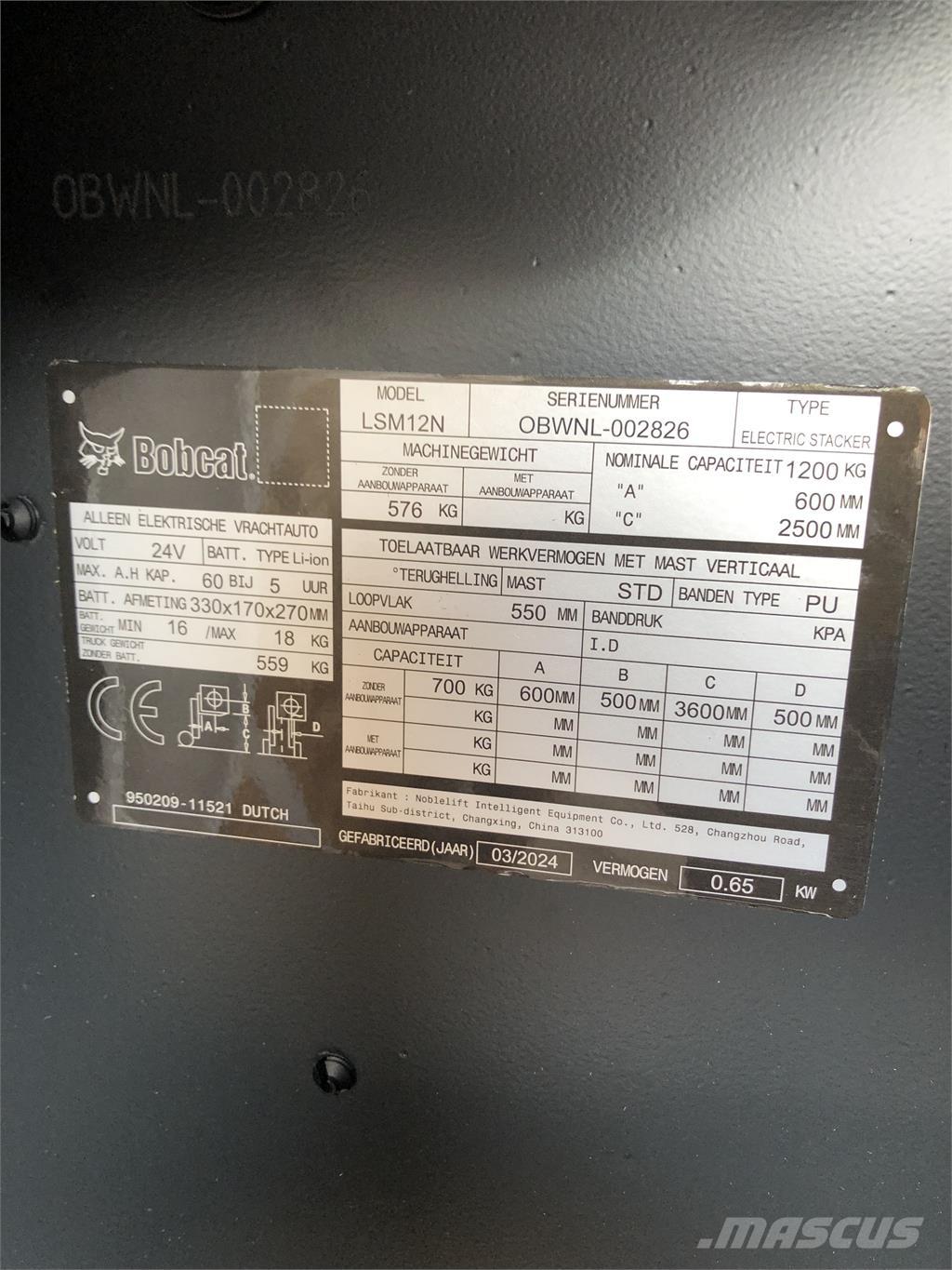 Bobcat LSM12N Samopogonski ročni viličarji