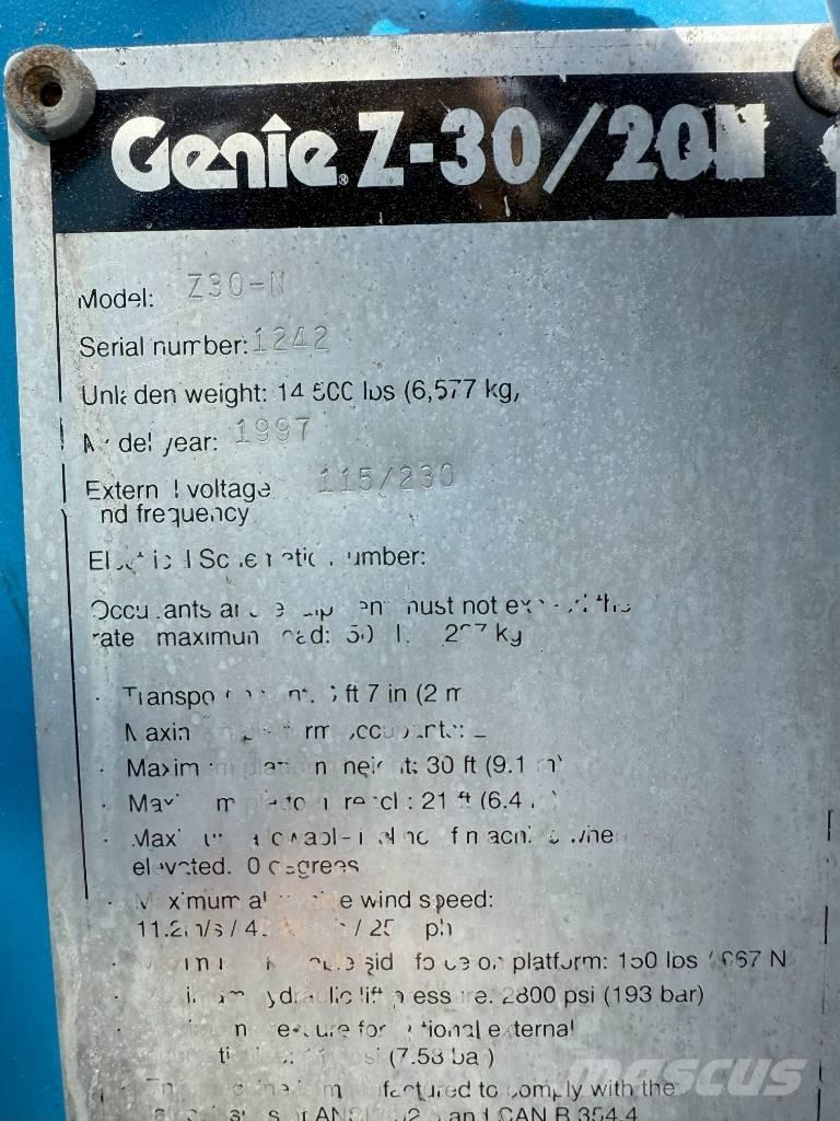 Genie Z 30/20 Zglobne dvižne ploščadi
