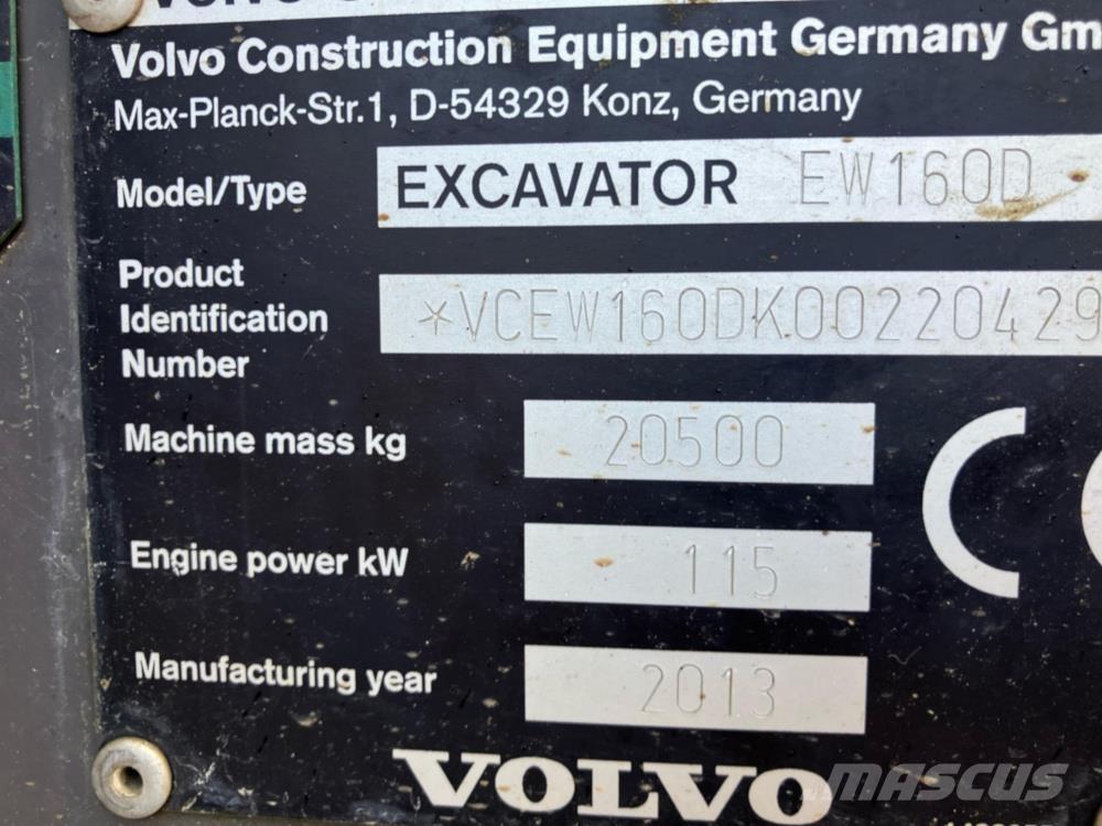 Volvo EW160D Bagri na kolesih