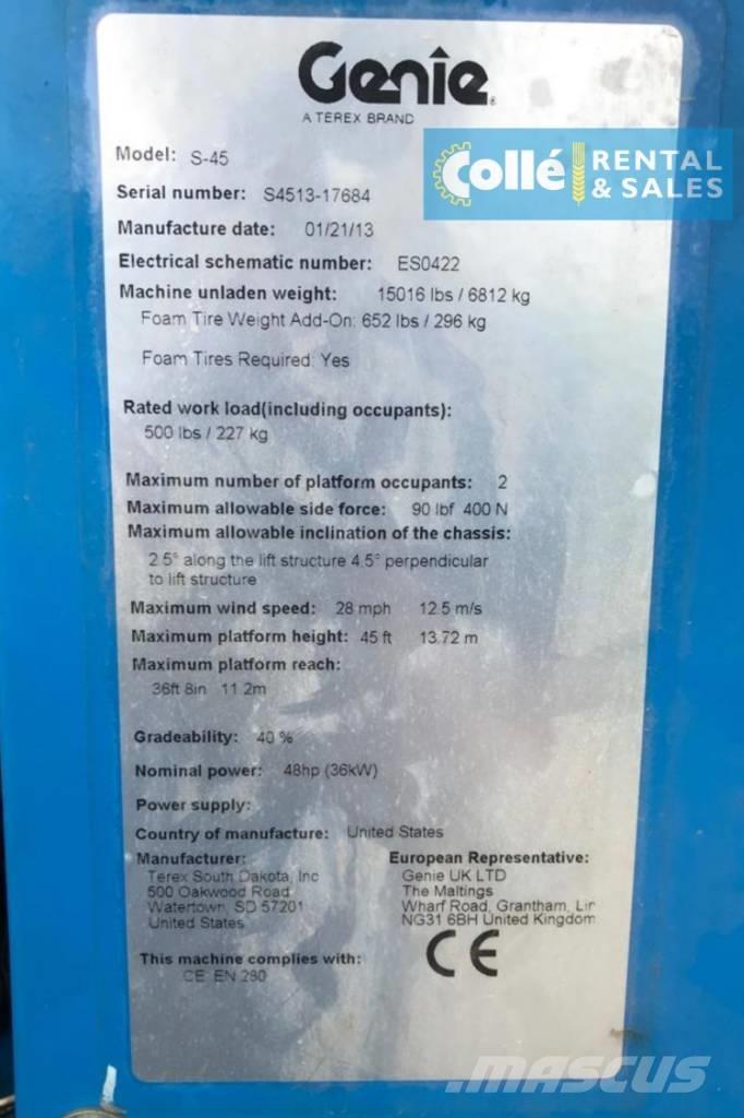 Genie S-45 | 2013 Teleskopske dvižne ploščadi