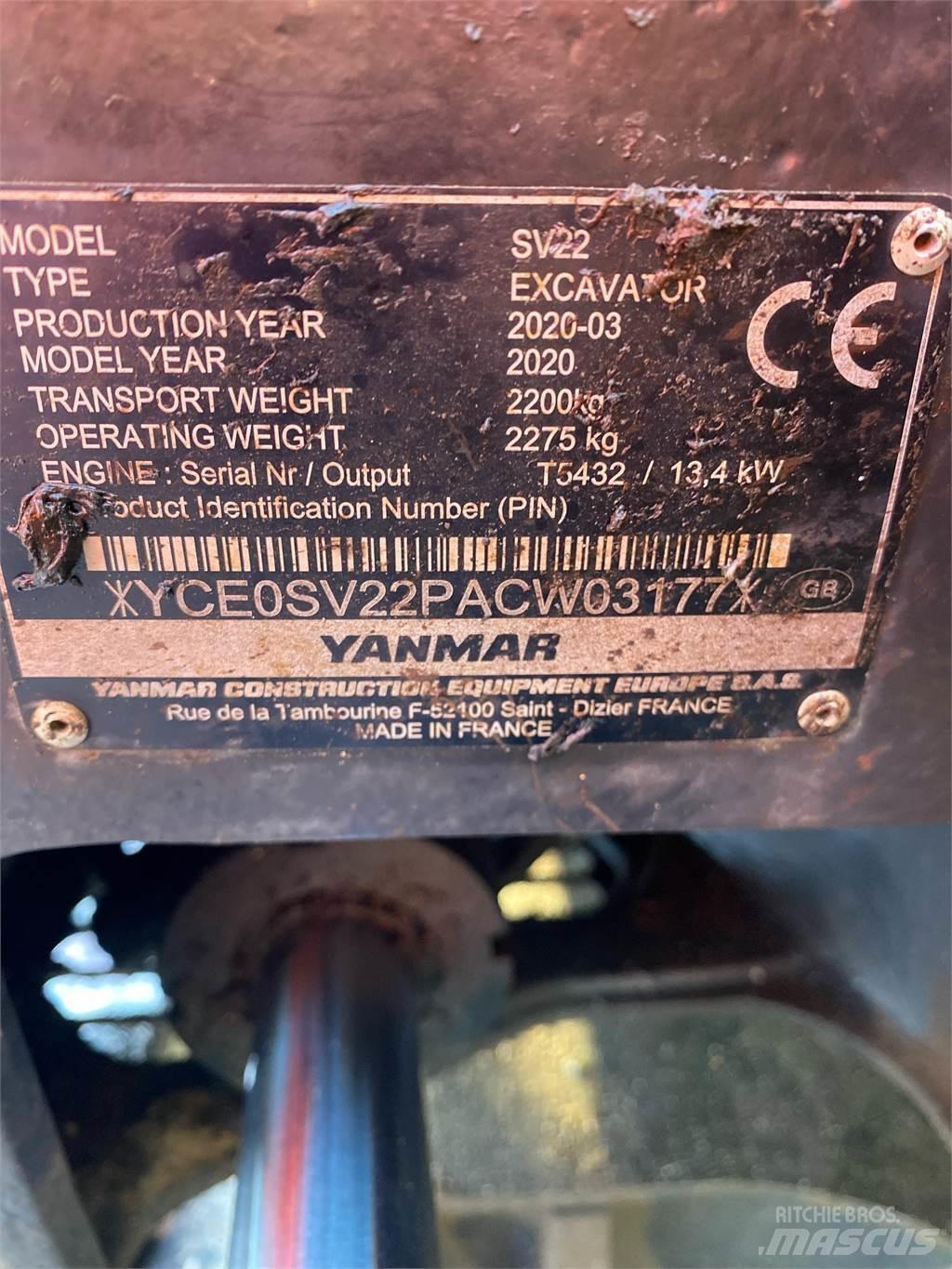 Yanmar SV22 Mini bagri <7t