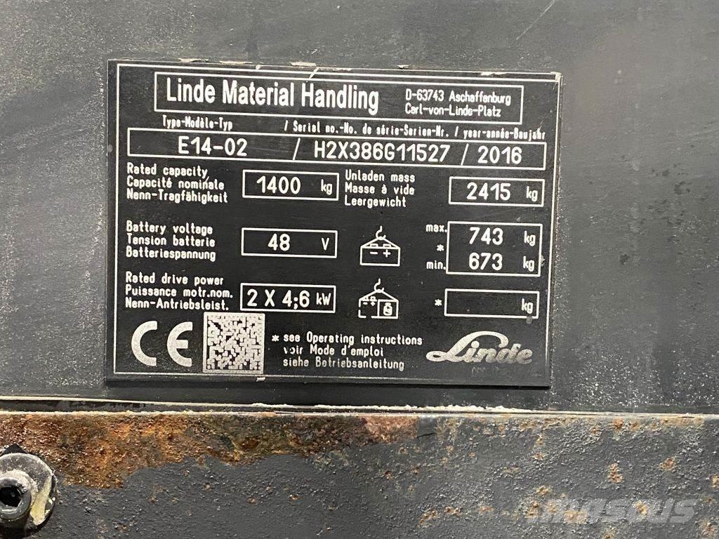 Linde E14-02 Električni viličarji
