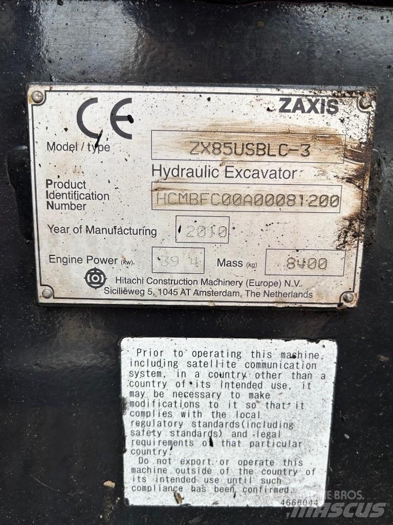Hitachi Zaxis 85 USB Midi bagri 7t – 12t