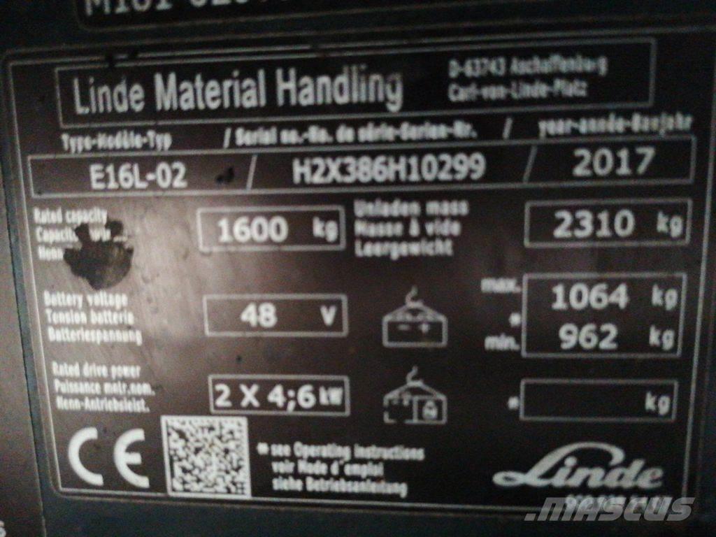 Linde E16L-02 Električni viličarji