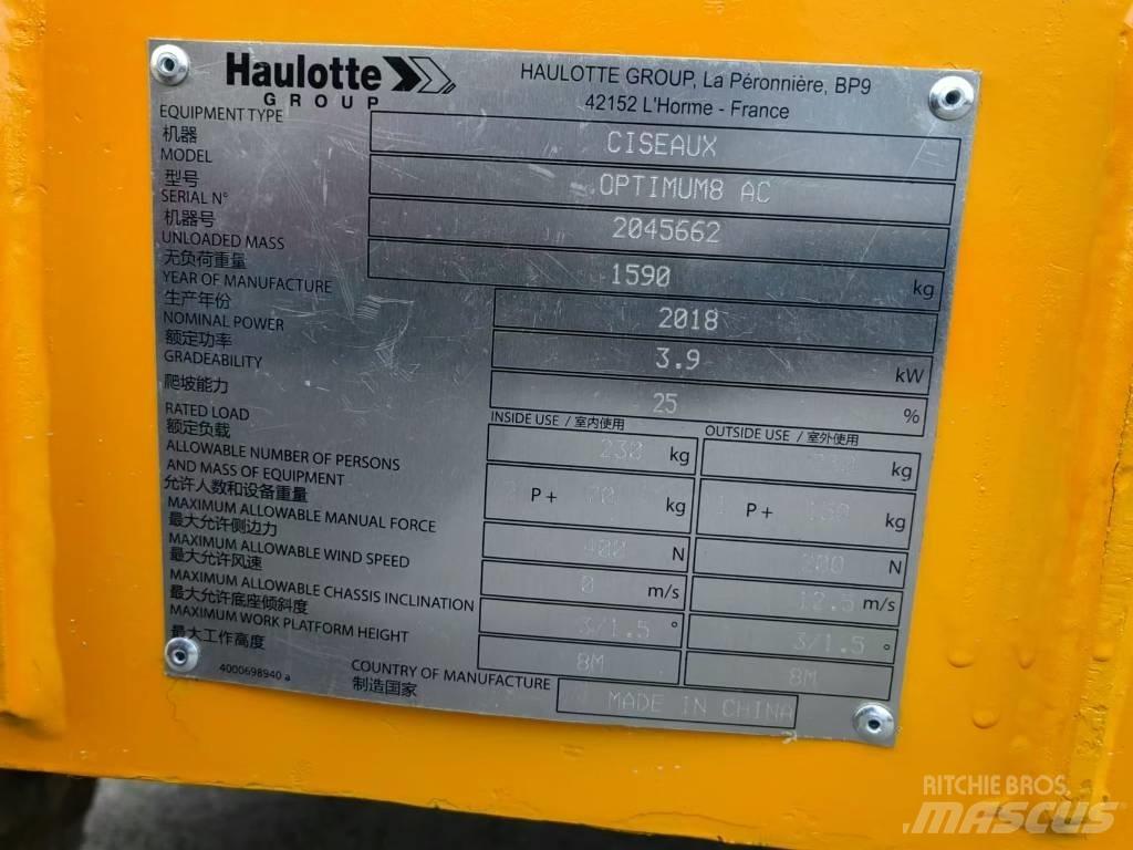 Haulotte OPTIMUM 8 Škarjaste dvižne ploščadi