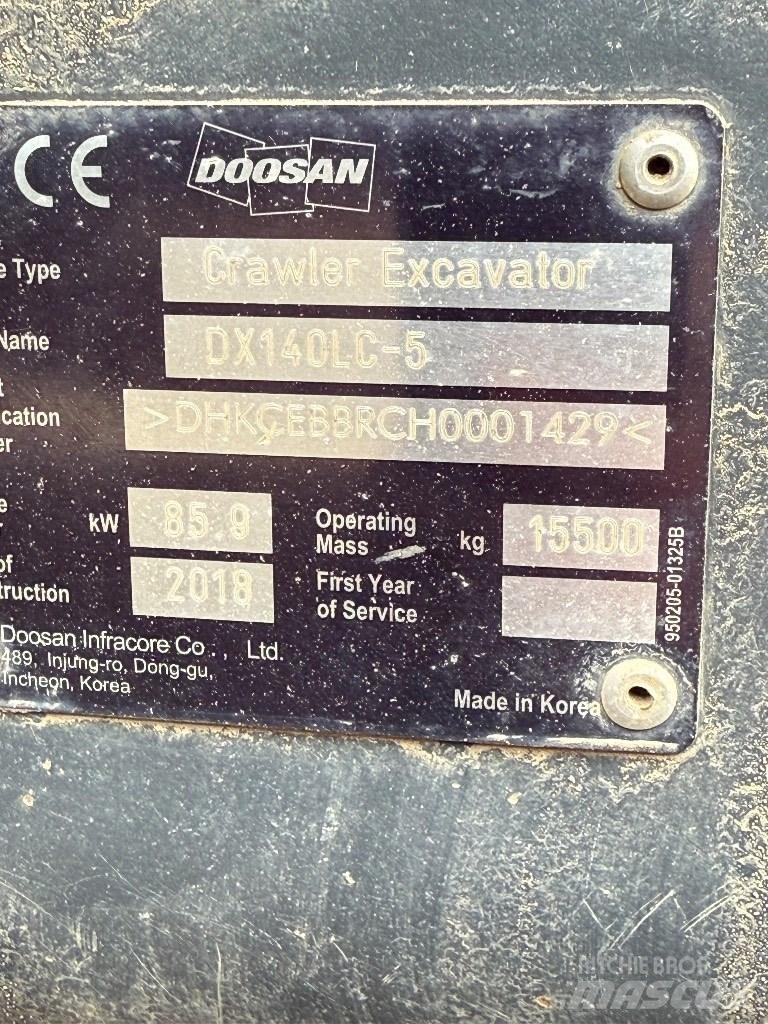 Doosan DX 140 LC Bagri goseničarji