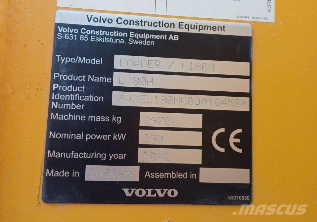 Volvo L180H Kolesni nakladalci