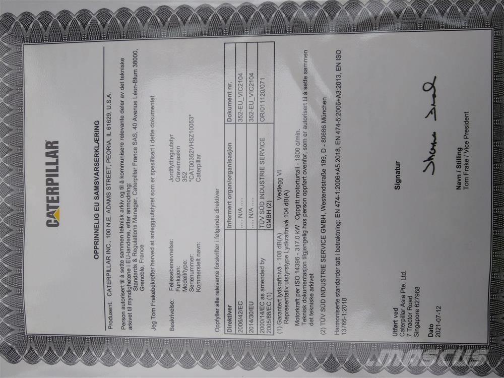 CAT 352 Bagri goseničarji