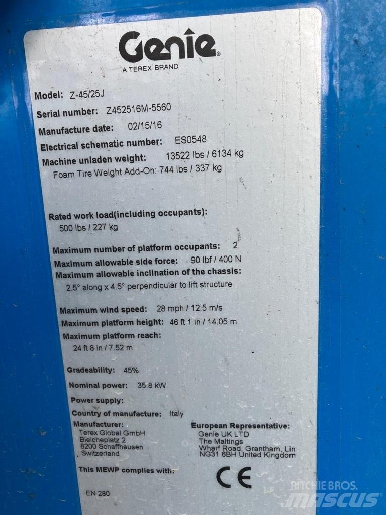 Genie Z 45/25 J Zglobne dvižne ploščadi