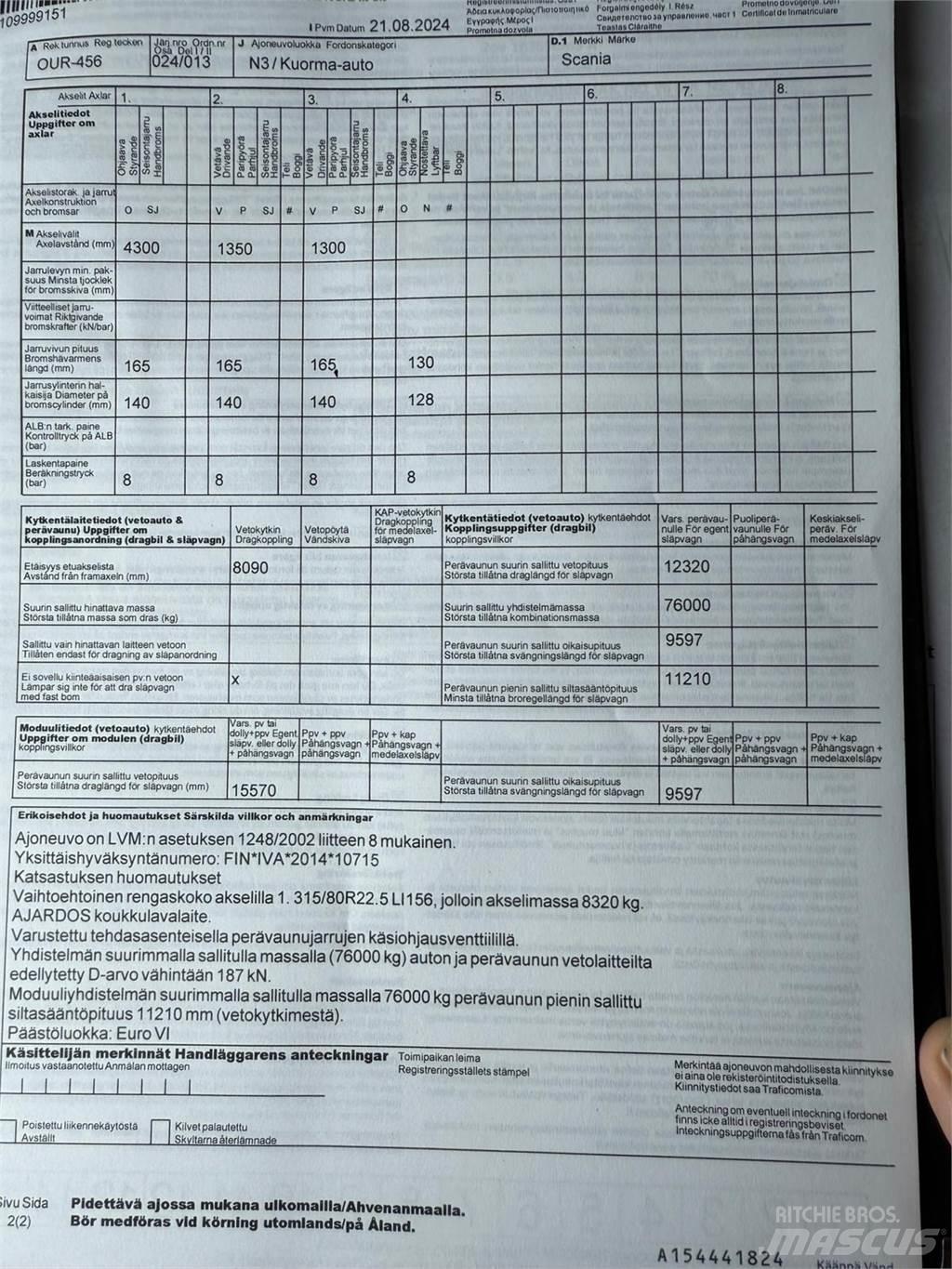 Scania R730 8x4 Kotalni prekucni tovornjaki