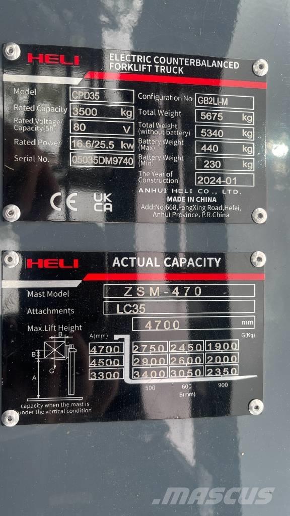 Heli CPD35-GB2LI-M Električni viličarji