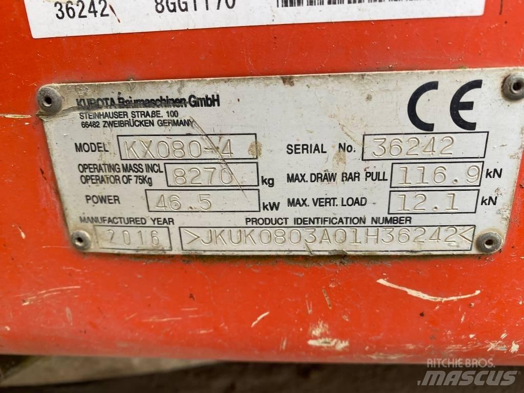 Kubota KX 080-4 Midi bagri 7t – 12t