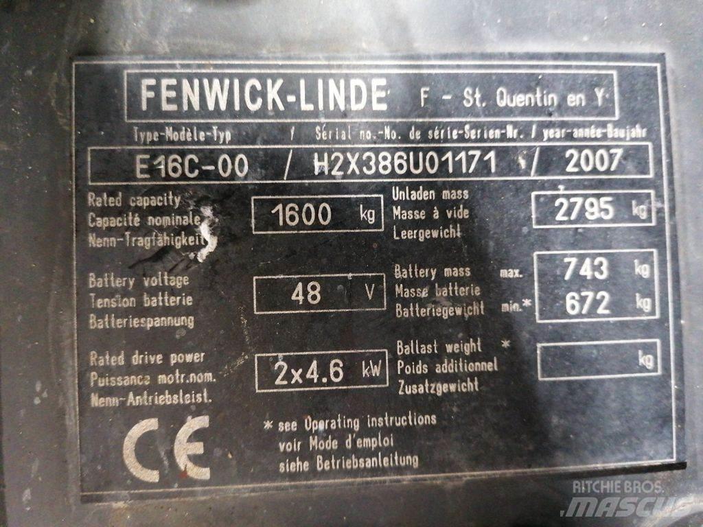 Linde E16C-00 Električni viličarji