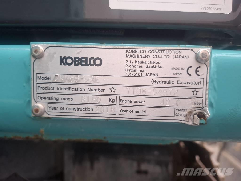 Kobelco SK 75 SR-3E Midi bagri 7t – 12t