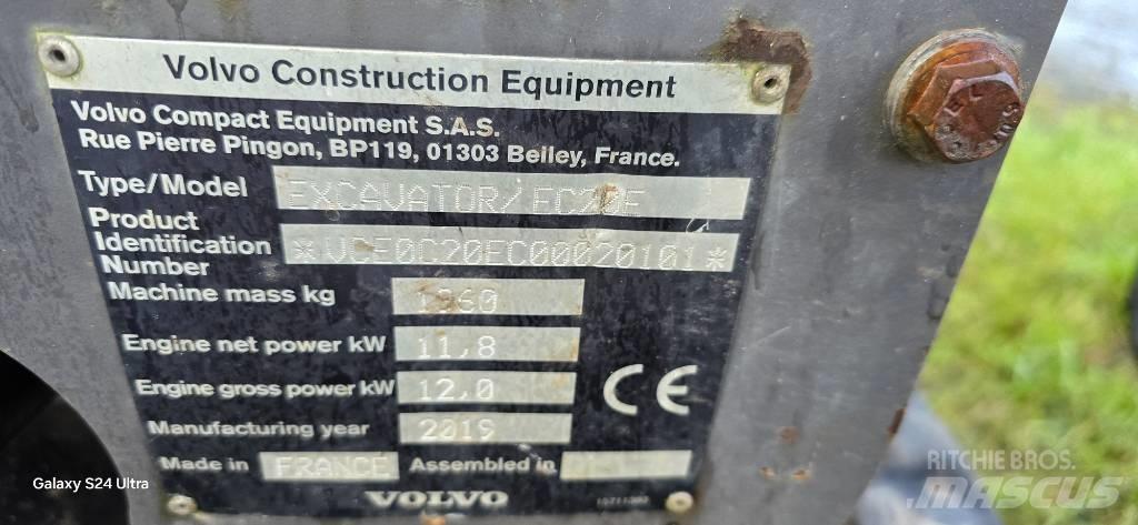 Volvo EC 20 E Mini bagri <7t