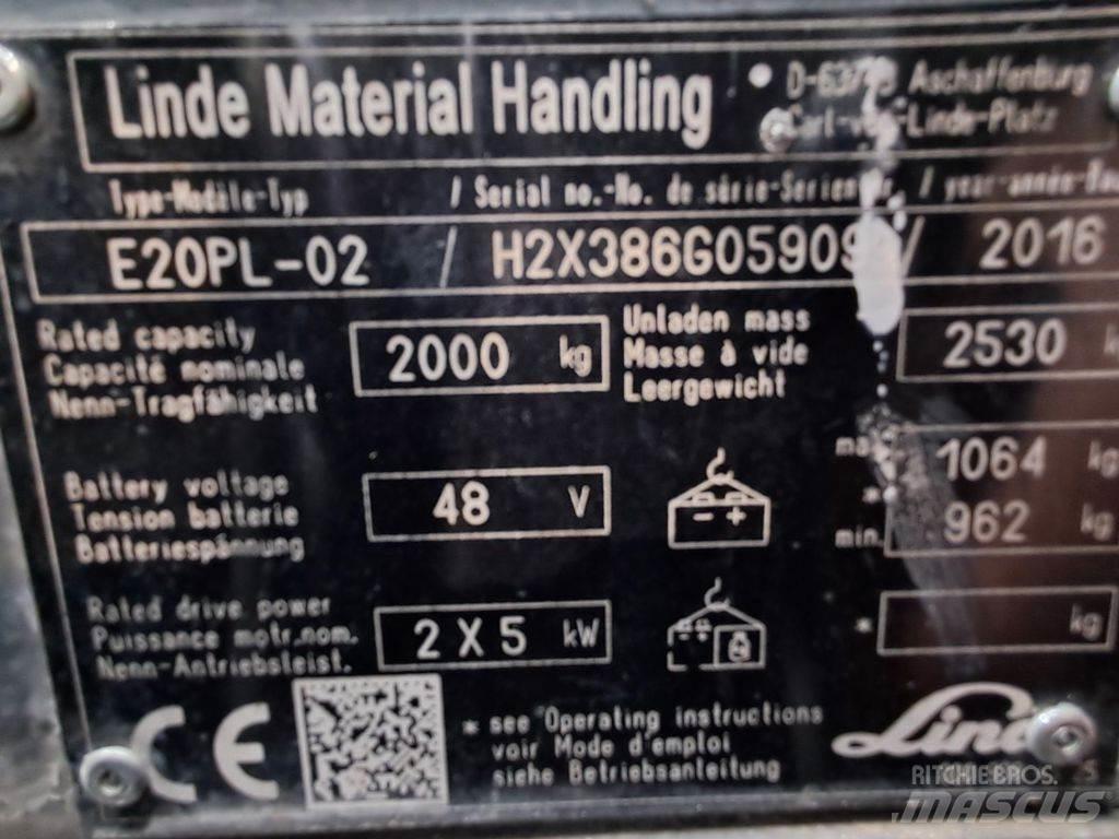 Linde E20PL-02 Električni viličarji