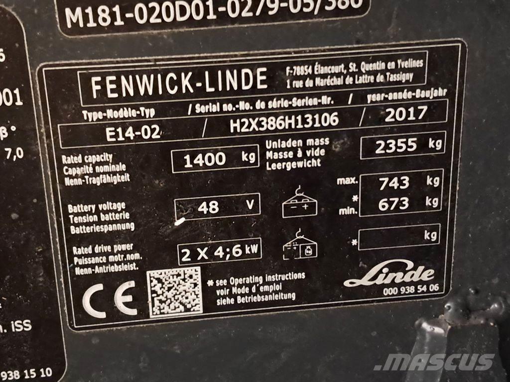 Linde E14-02 ion Električni viličarji