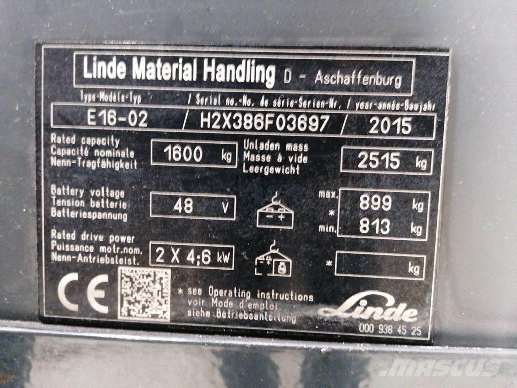 Linde E16-02 Električni viličarji
