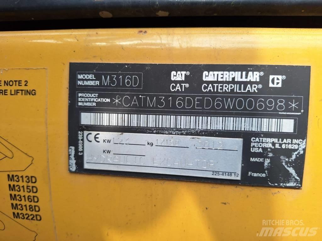 CAT M 316 D Bagri na kolesih